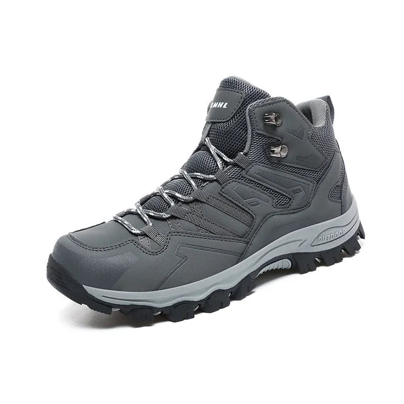 Gray hiking shoes built for all-terrain outdoor adventures, providing superior comfort and reliable grip on varied surfaces.