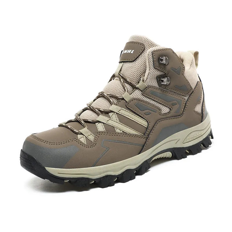 Light brown hiking shoes made for all-terrain outdoor use, offering excellent comfort and grip for trekking and exploration.