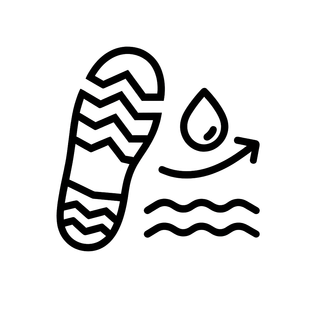 Icon showing a slip-resistant sole tread for FortisSteps men’s safety work shoes.
